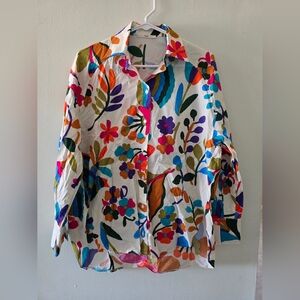 Colorful Floral Button-Up Shirt, HOD